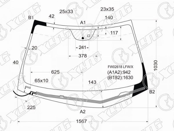 Стекло лобовое с обогревом щеток + дд HYUNDAI GRANDEUR /AZERA 05-11
