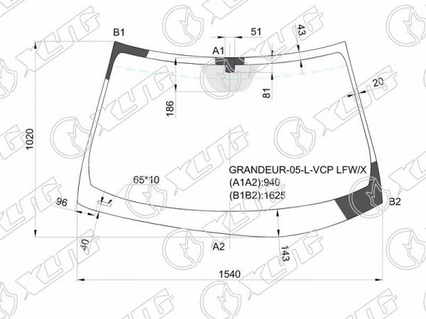 Стекло лобовое HYUNDAI GRANDEUR /AZERA 05-11