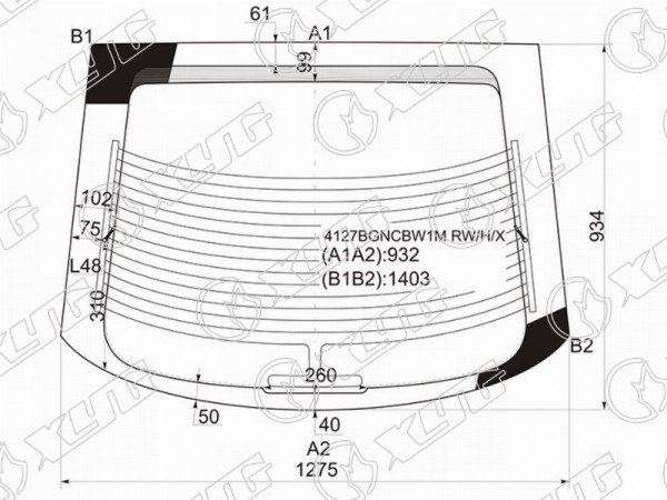 Стекло заднее с обогревом HYUNDAI COUPE /TIBURON /TUSCANI 02-09