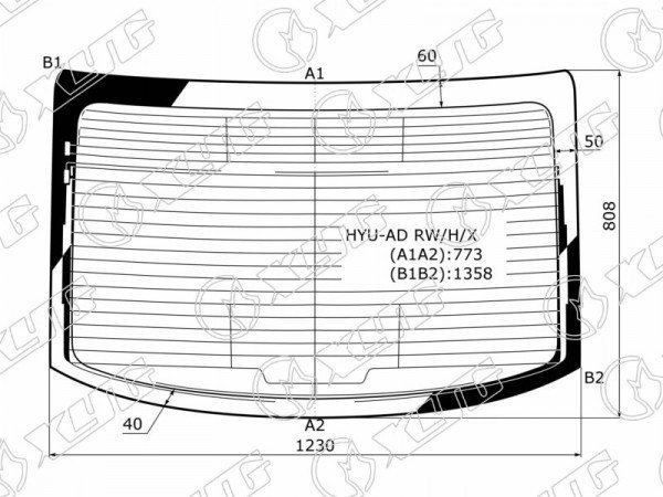 Стекло заднее с обогревом HYUNDAI ELANTRA 16-20