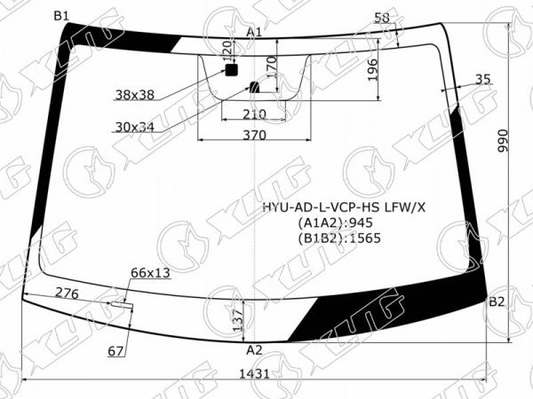 Стекло лобовое +д /запотевания HYUNDAI ELANTRA 16-20