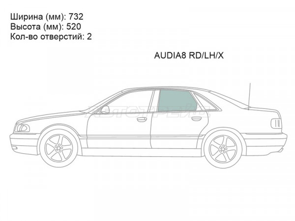 Стекло боковое опускное (Сзади / Слева / Цвет зеленый) Audi A8 94-02