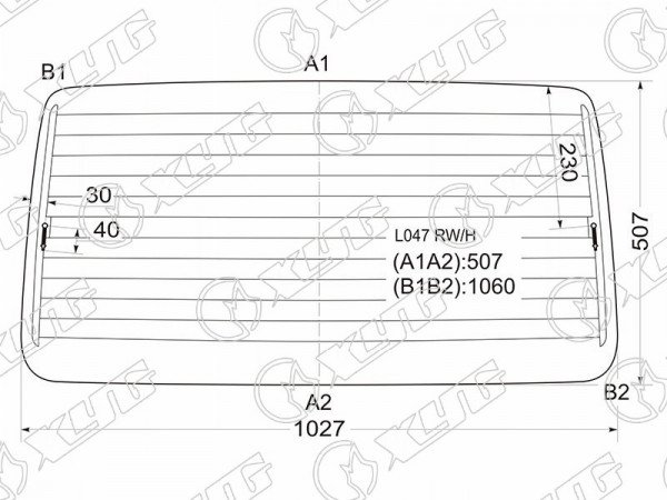 Стекло заднее с обогревом MITSUBISHI PAJERO 3 /5D 82-91 /HYUNDAI GALLOPER 3 /5D 91-0