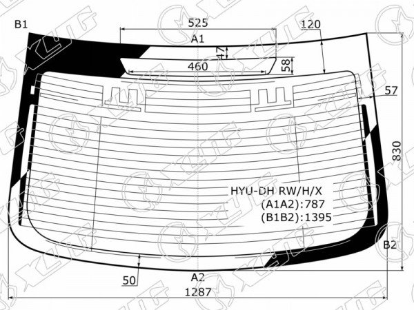 Стекло заднее с обогревом HYUNDAI GENESIS 4D 14-17