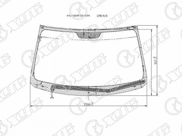 Стекло лобовое с обогревом щеток HYUNDAI GENESIS 2D CPE 08-16
