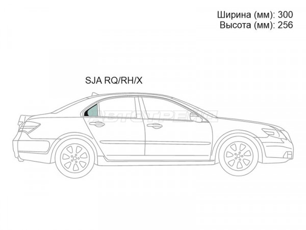 Стекло форточки (Сзади / Справа / Цвет зеленый) Acura RL 04-10  / Honda Legend 04-12