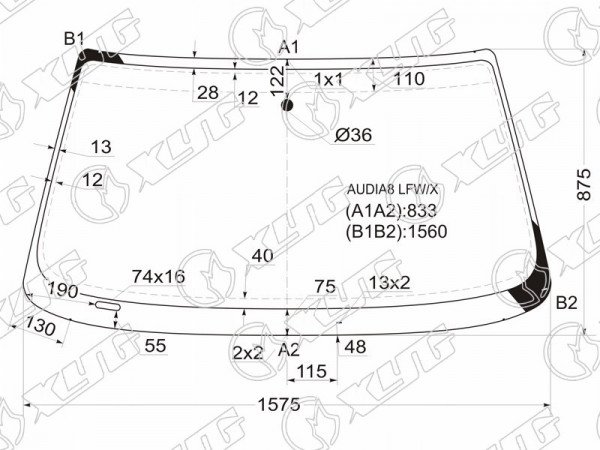 Стекло лобовое AUDI A8 94-99