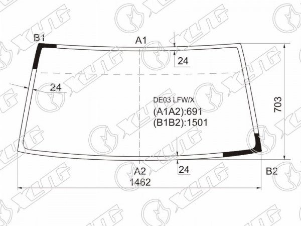 Стекло лобовое Mitsubishi Delica 89-99  / Hyundai Grace 93-03
