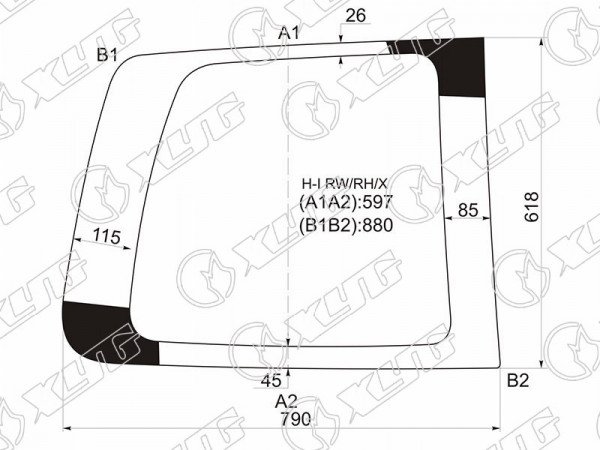 Стекло заднее (распашной двери) правое HYUNDAI H1-STAREX 97-07
