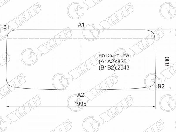 Стекло лобовое Hyundai HD120 97-18  / HD170 97-18