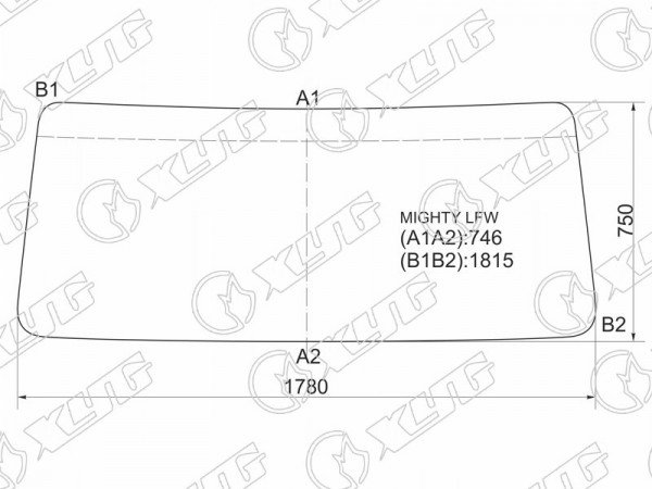 Стекло лобовое в резинку HYUNDAI MIGHTY /HD65 /HD75 /HD72 /HD78 TRUCK 99-