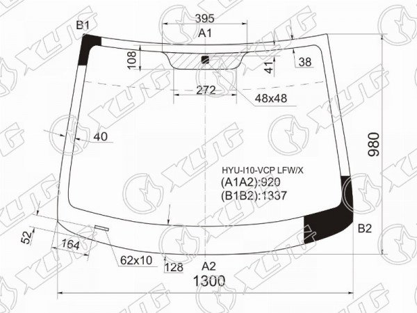 Стекло лобовое HYUNDAI i10 5D HBK 08-13
