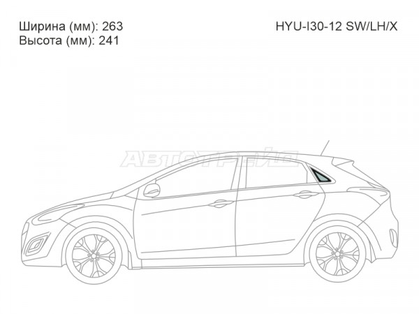 Стекло кузова боковое (не опускное) (Слева / Цвет зеленый) Hyundai i30 11-17