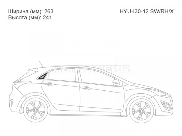 Стекло кузова боковое (не опускное) (Справа / Цвет зеленый) Hyundai i30 11-17