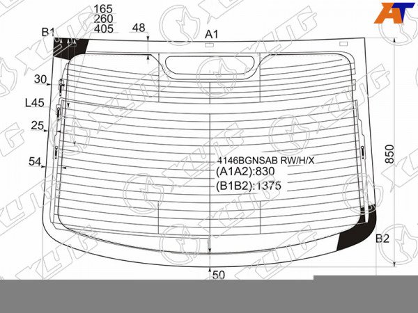 Стекло заднее с обогревом HYUNDAI i40 4D SED 11-