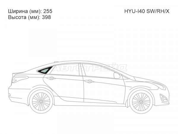 Стекло кузова боковое (не опускное) (Справа / Цвет зеленый) Hyundai i40 11-17