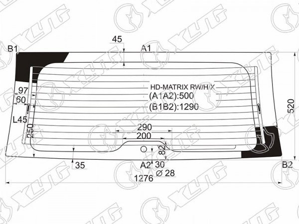 Стекло заднее с обогревом HYUNDAI MATRIX /LAVITA 01-10