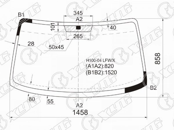 Стекло лобовое HYUNDAI Porter /H100 04-
