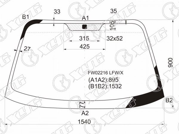 Стекло лобовое Hyundai Santa Fe 00-06  / Santa Fe Classic 07-13