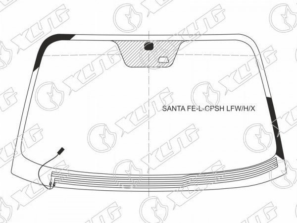 Стекло лобовое с обогревом щеток + дд HYUNDAI SANTA FE 00-06 /TAGAZ 06-