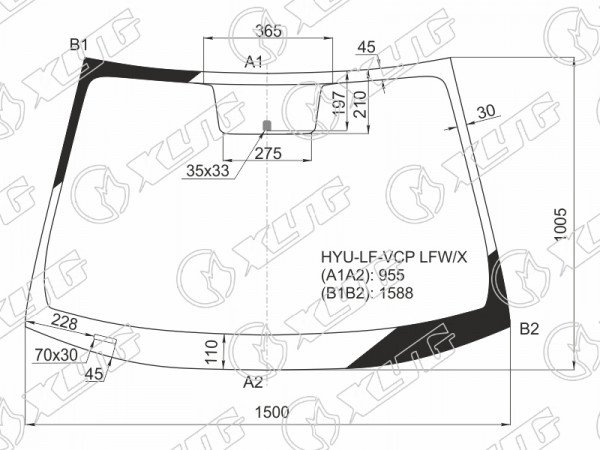 Стекло лобовое Hyundai Sonata 14-19