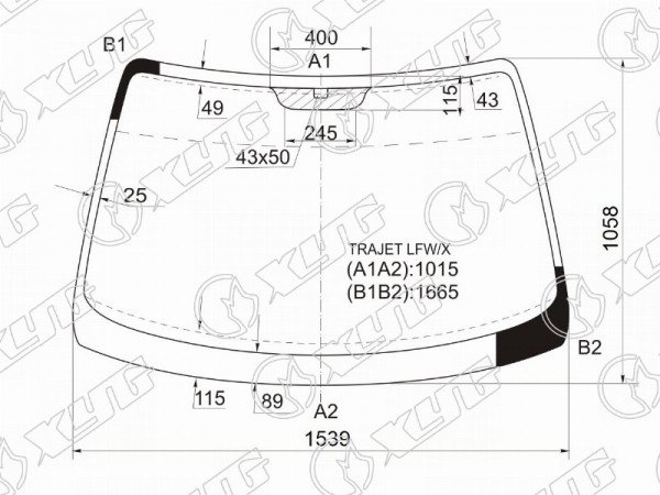 Стекло лобовое HYUNDAI TRAJET 00-08