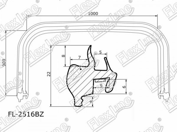 Молдинг лобового стекла (П-образный) Hyundai Tucson 04-09