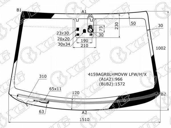 Стекло лобовое с обогревом щеток + дд +д /запотевания HYUNDAI TUCSON 15-21