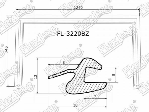 Молдинг лобового стекла (П-образный) Hyundai ix35 09-15  / Tucson 09-15