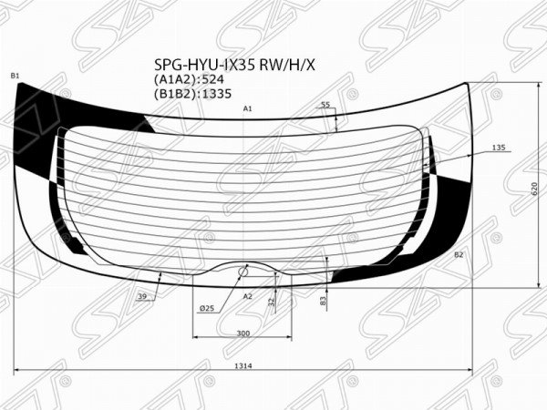 Стекло заднее с обогревом HYUNDAI TUCSON /IX35 10-15