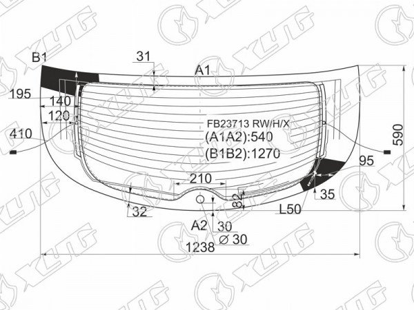 Стекло заднее с обогревом INFINITI EX25 /35 /37 08-13 /INFINITI QX50 13-17
