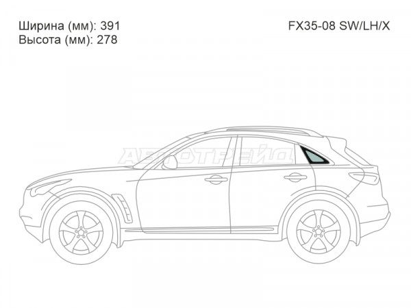 Стекло кузова боковое (не опускное) (Слева / Цвет зеленый) Infiniti FX35 08-12  / FX30d 10-12