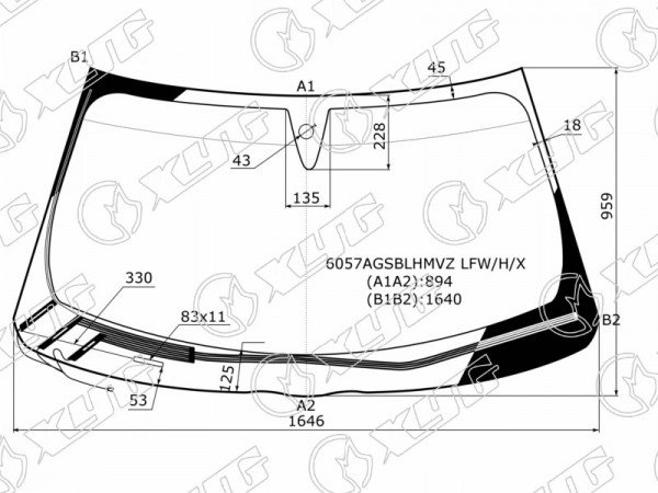 Стекло лобовое с обогревом щеток + дд INFINITI FX35 /37 /45 /50 08-13 /INFINITI QX70 13-17