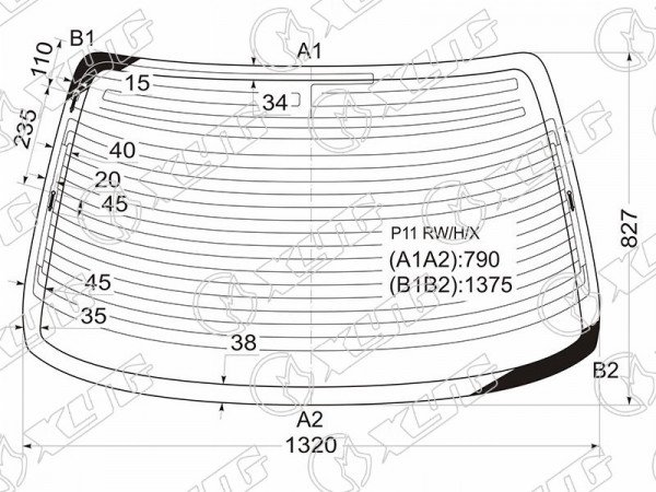 Стекло заднее с обогревом NISSAN PRIMERA #P11 4D 95-01