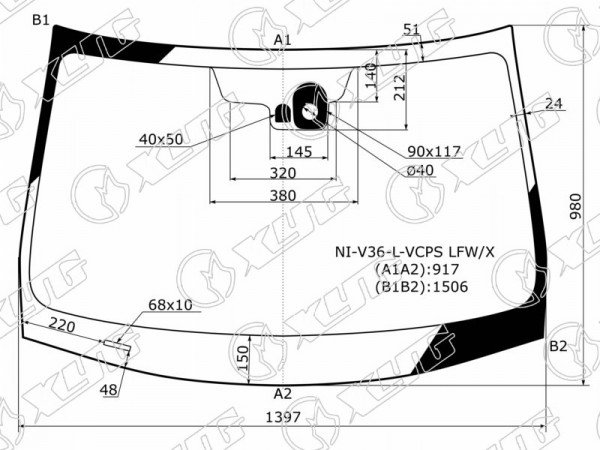 Стекло лобовое + дд NISSAN SKYLINE 06-14 /INFINITI G35 /37 07-13