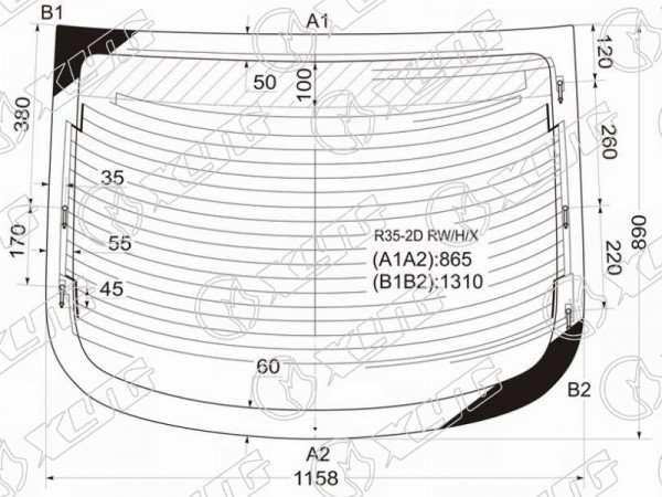 Стекло заднее с обогревом NISSAN SKYLINE /INFINITI G35 /37 2D CPE 01-07