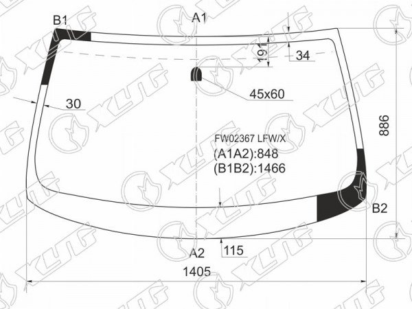 Стекло лобовое NISSAN SKYLINE /INFINITI G35 /37 2D CPE 01-07