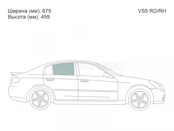 Стекло боковое опускное (Сзади / Справа / Цвет зеленый) Infiniti G35 02-07  / Nissan Skyline 01-07