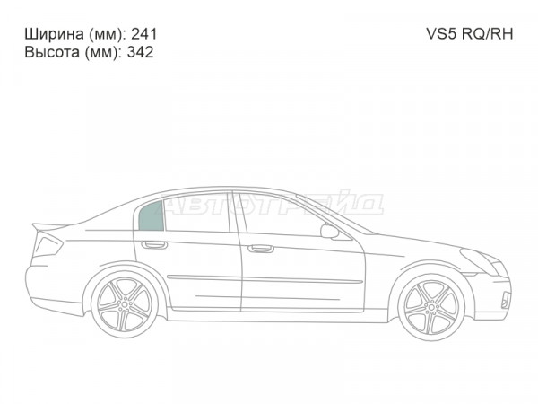 Стекло форточки (Сзади / Справа / Цвет зеленый) Infiniti G35 02-07  / Nissan Skyline 01-07