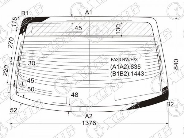 Стекло заднее с обогревом NISSAN CEFIRO A33 98-03 /NISSAN MAXIMA 98-06