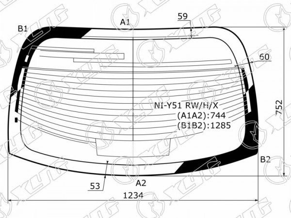 Стекло заднее с обогревом INFINITI M25 /35 /37 /45 10-13 /INFINITI Q70 13-