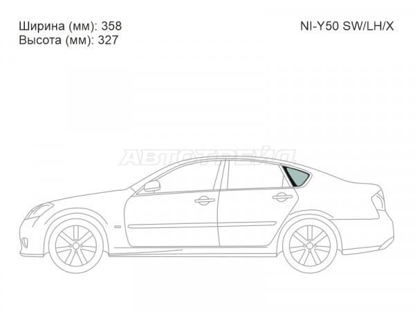 Стекло кузова боковое (не опускное) (Слева / Цвет зеленый) Infiniti M35 04-10  / M45 07-10