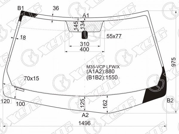 Стекло лобовое Infiniti M35 04-10  / M45 07-10