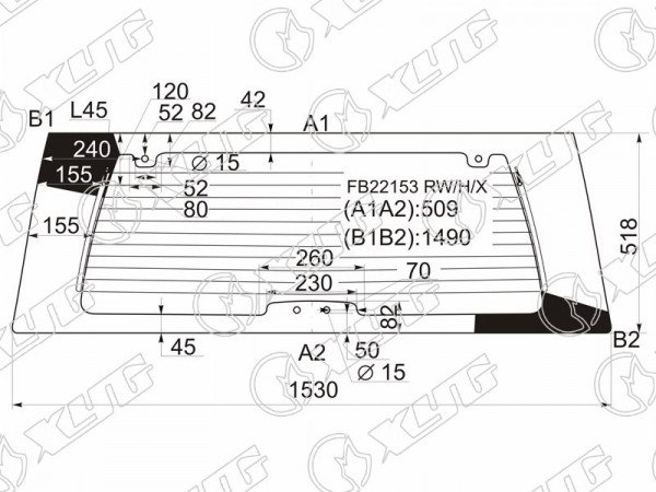 Стекло заднее с обогревом INFINITI QX56 04-10 /NISSAN ARMADA 03-16