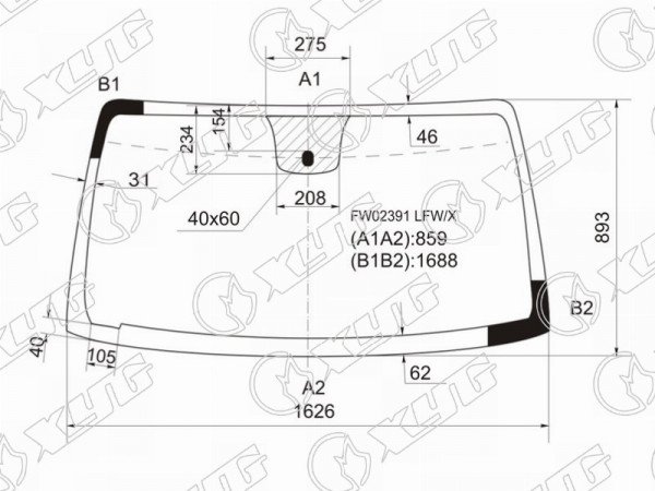 Стекло лобовое Infiniti QX56 04-10  / Nissan Armada 03-16