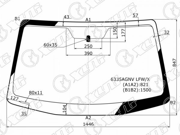 Стекло лобовое ISUZU D-MAX PICK-UP 2 /4D 12-