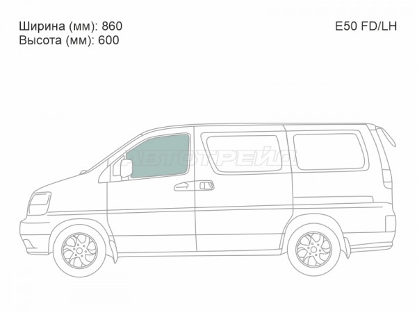 Стекло боковое опускное (Спереди / Слева / Цвет зеленый) Isuzu Fargo Filly 97-99  / Nissan Caravan Elgrand 97-99