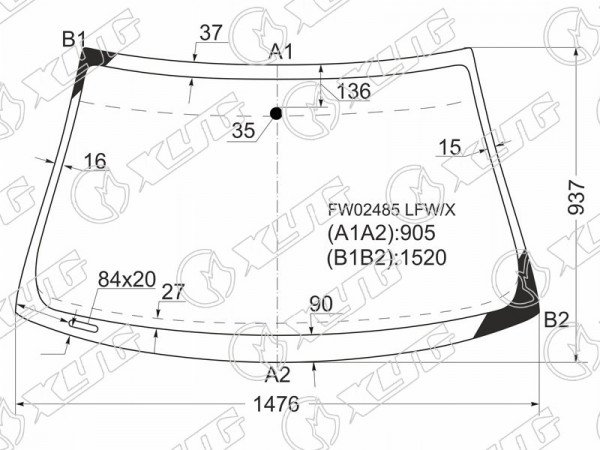 Стекло лобовое AUDI RS6 5D WGN 01-04