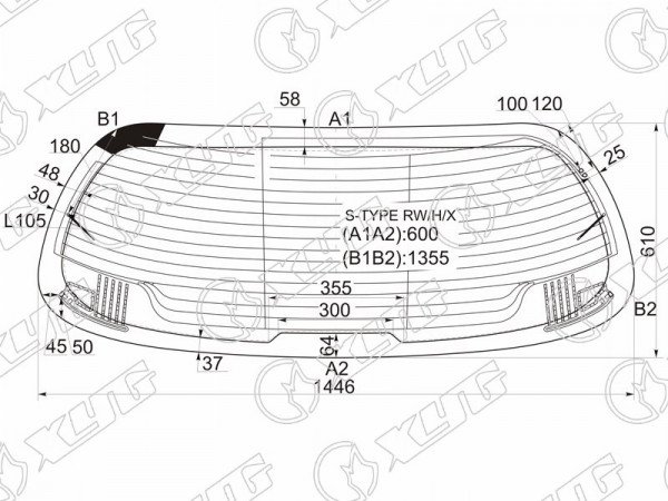Стекло заднее с обогревом JAGUAR S-TYPE 4D SED 99-08