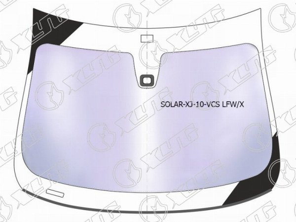 Стекло лобовое атермальное + дд JAGUAR XJ 4D 10- (Solar-X защита от ультрафиолета)